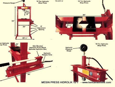mesin pres hidrolik 12 T